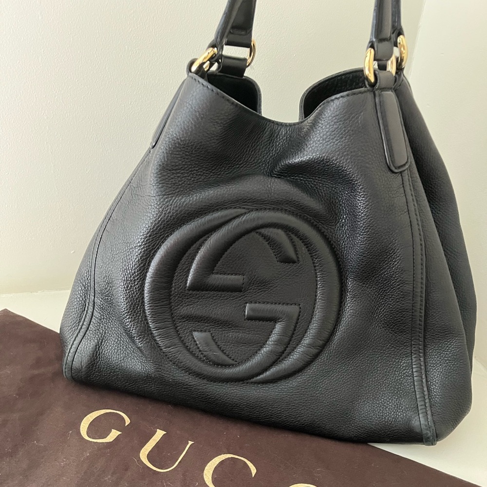 Authentic Black Gucci Soho Bag